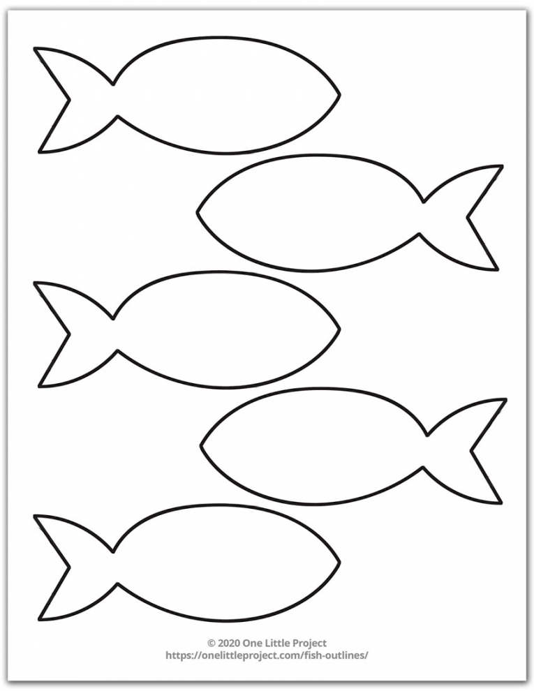 Free Printable Fish Outline Pages  Fish Templates - One Little  - FREE Printables - Fish Template Free Printable