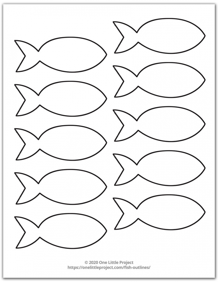 Free Printable Fish Outline Pages  Fish Templates - One Little  - FREE Printables - Fish Template Free Printable
