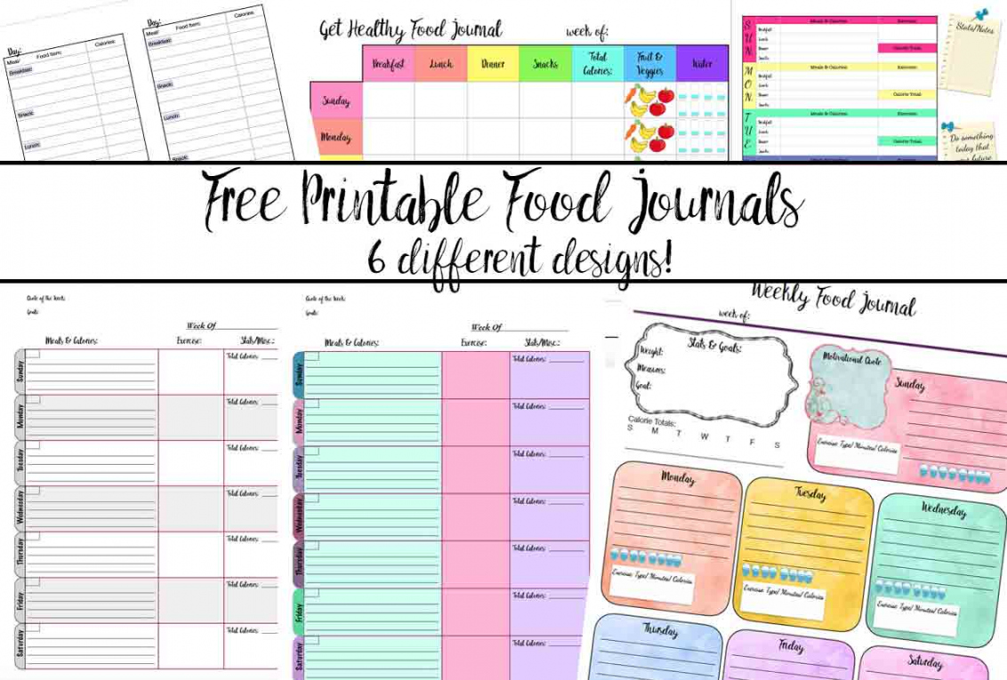 Free Printable Food Journal:  Different Designs - FREE Printables - Free Printable Food Journal