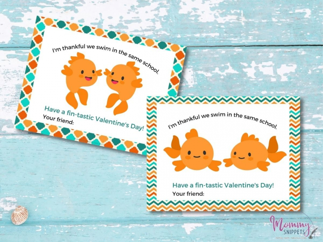 Free Printable Goldfish Valentines for Kids - Mommy Snippets - FREE Printables - Goldfish Valentine Printable Free