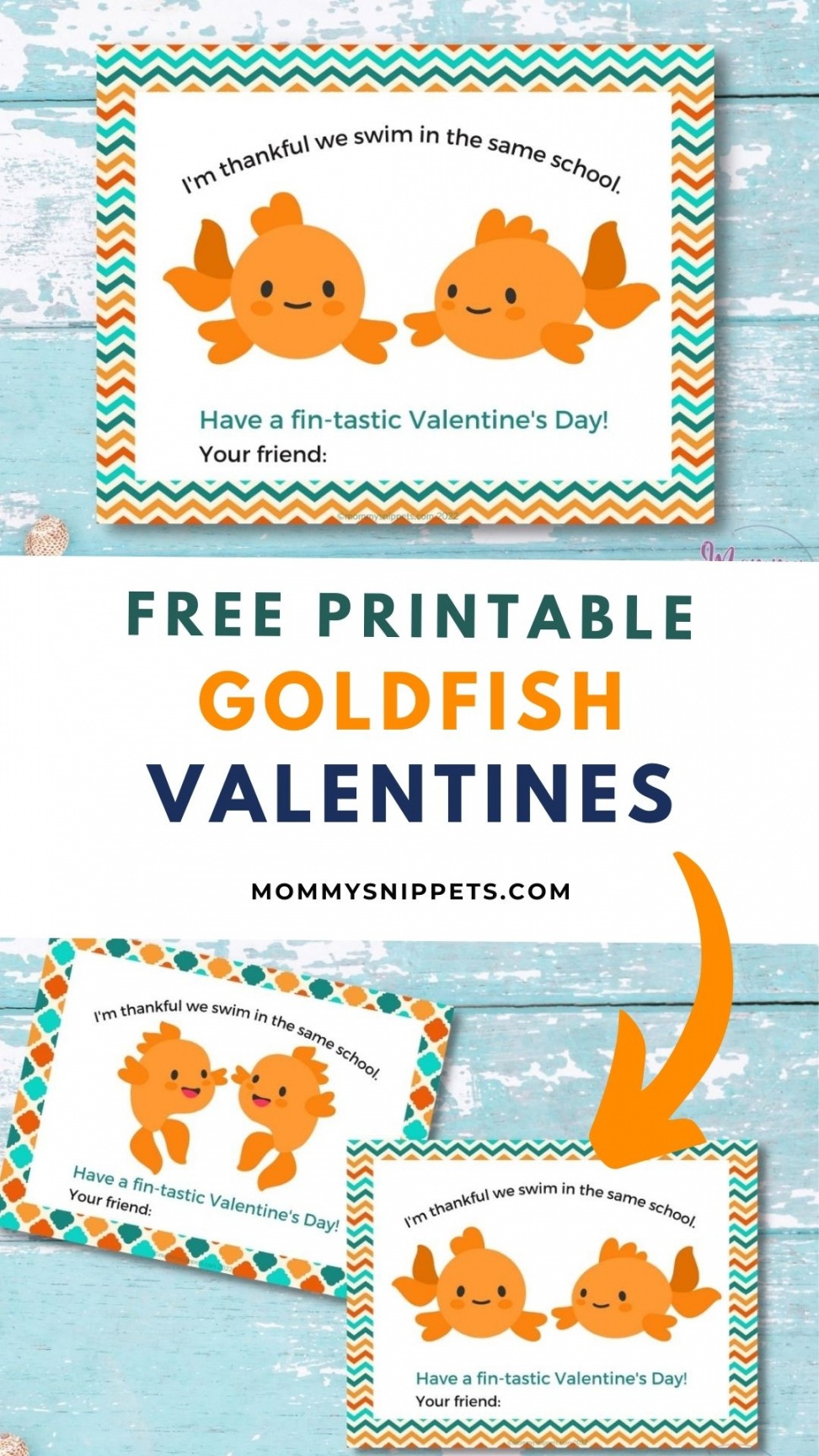Free Printable Goldfish Valentines for Kids - Mommy Snippets - FREE Printables - Goldfish Valentine Printable Free