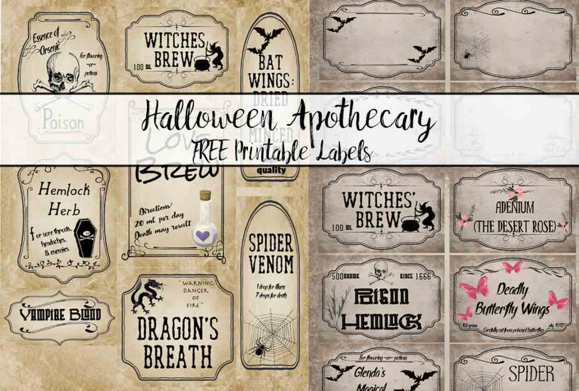 Free Printable Halloween Apothecary Labels:  Designs plus Blanks! - FREE Printables - Free Printable Halloween Labels