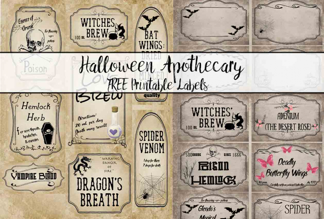 Free Printable Halloween Apothecary Labels:  Designs plus Blanks! - FREE Printables - Pdf Free Printable Halloween Labels