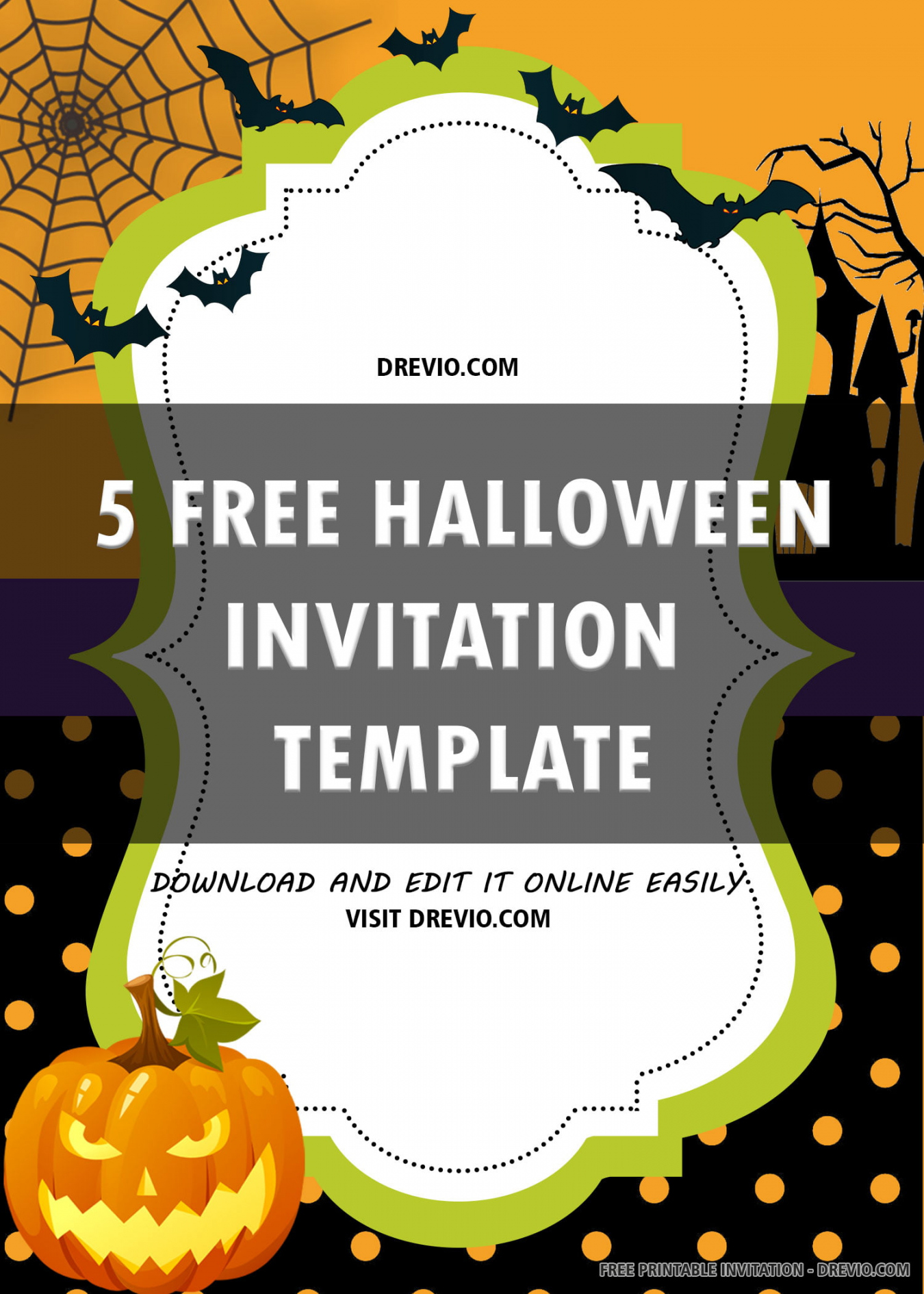 Free Printable Halloween Birthday Party Invitation Templates  - FREE Printables - Blank Free Printable Halloween Party Invitations