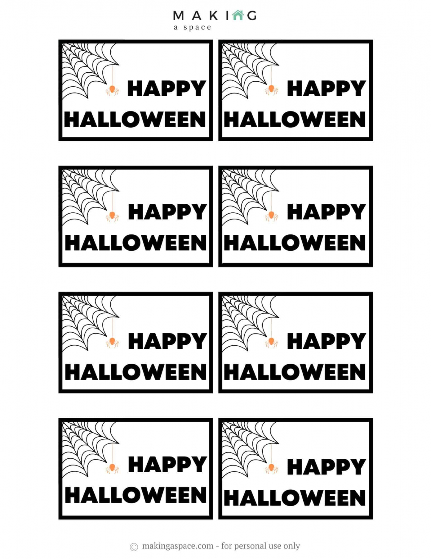 Free Printable Halloween Gift Tags - Making A Space - FREE Printables - Free Printable Halloween Gift Tags Printable