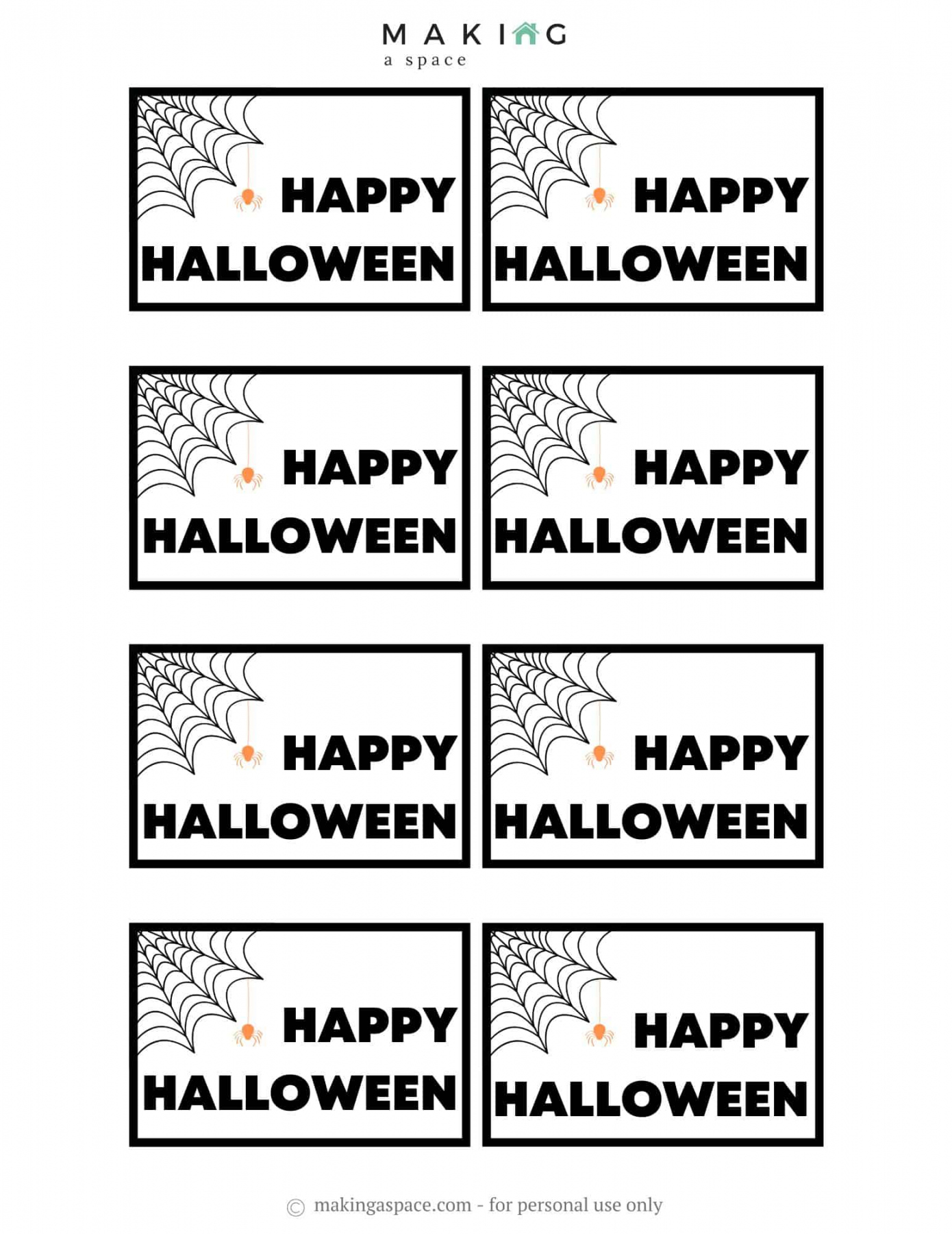 Free Printable Halloween Gift Tags - Making A Space - FREE Printables - Free Printable Printable Halloween Tags For Goodie Bags