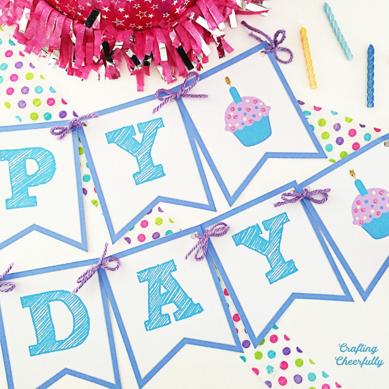 Free Printable Happy Birthday Banner! - Crafting Cheerfully - FREE Printables - Happy Birthday Banner Printable Free