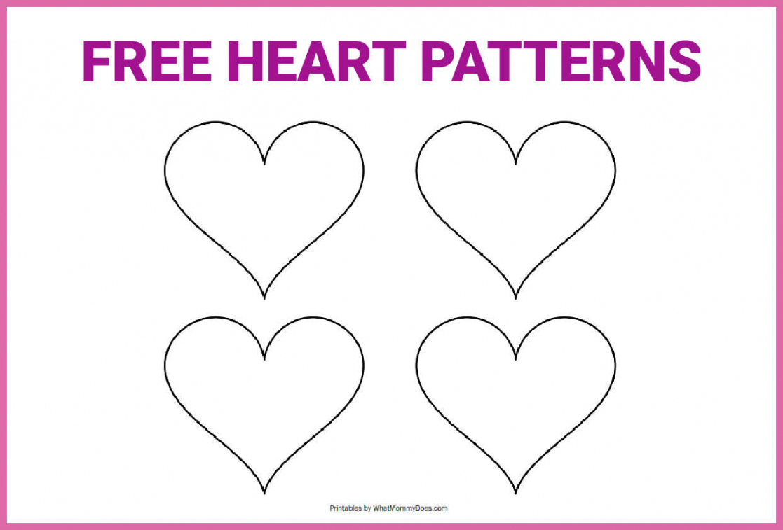 Free Printable Heart Templates –  Large, Medium & Small Stencils  - FREE Printables - Free Printable Heart Pictures