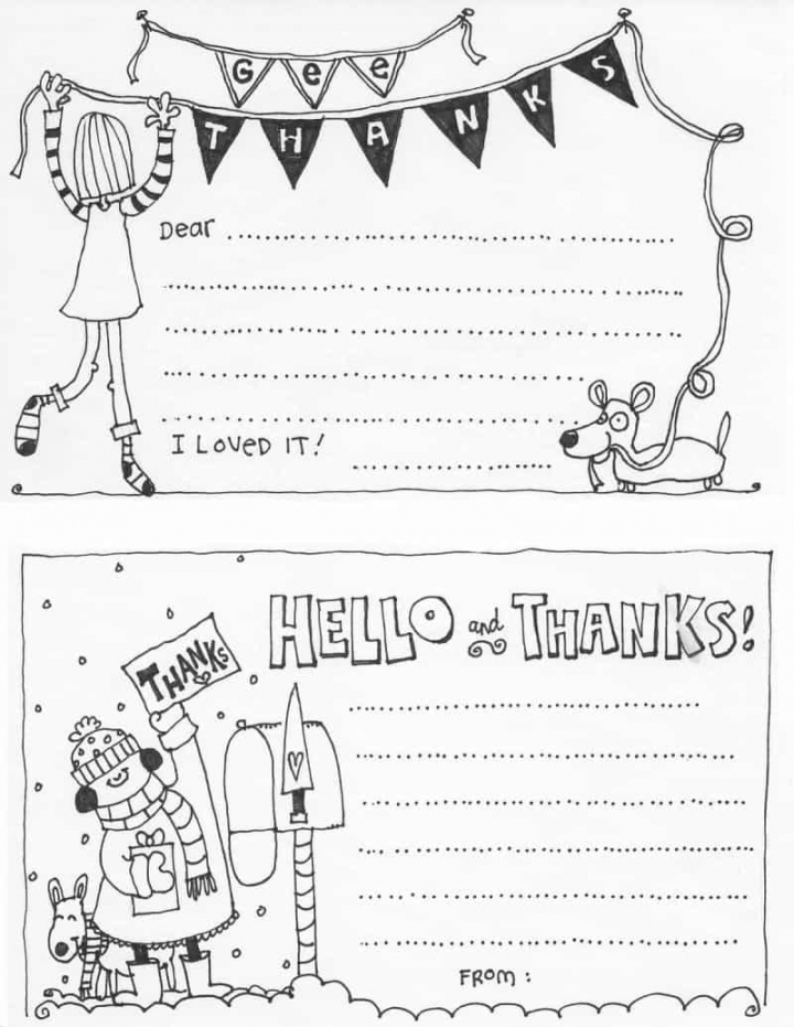 Free Printable Kid Thank You Cards  Skip To My Lou - FREE Printables - Free Printable Thank You Cards For Kids