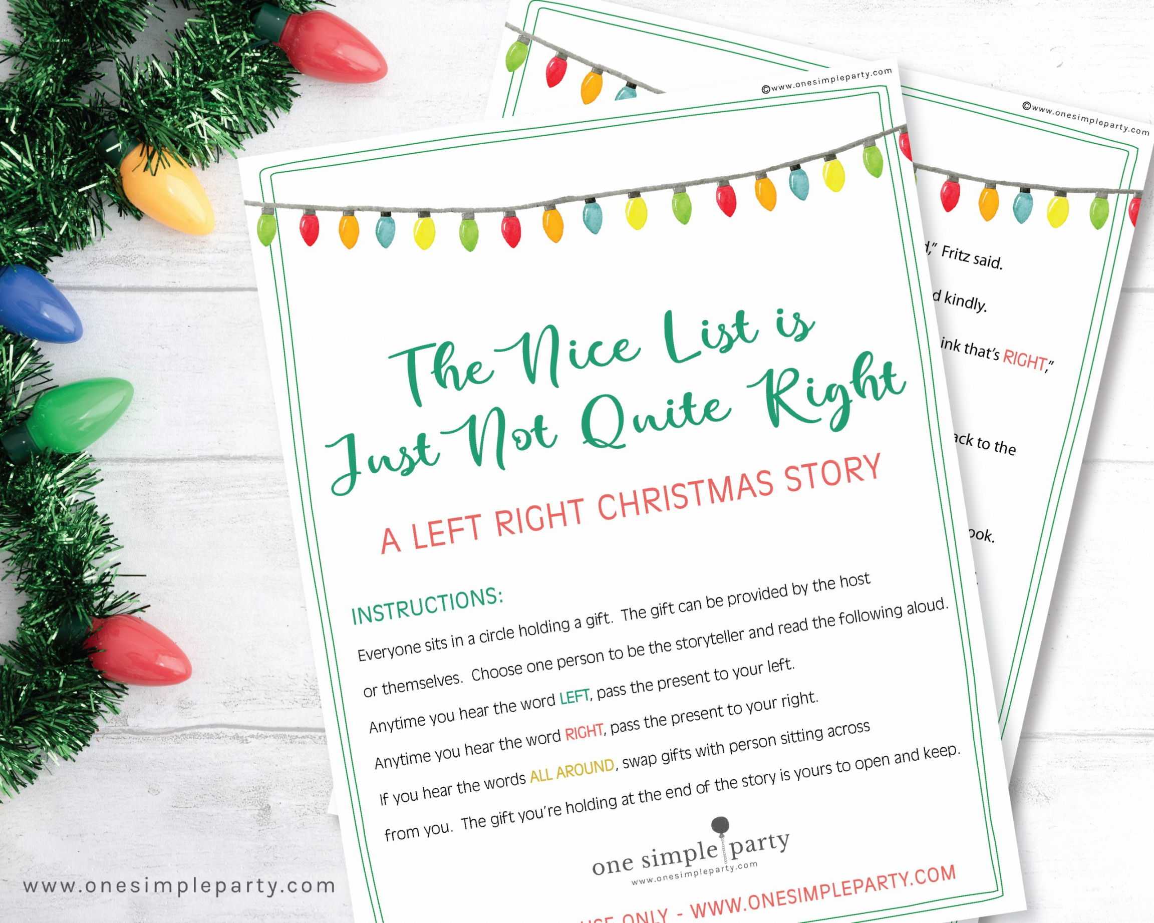 Free Printable Left Right Christmas Game - - FREE Printables - Free Printable Left Right Christmas Game For Adults