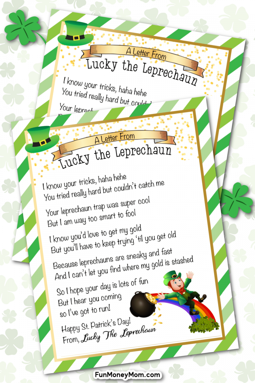 Free Printable Leprechaun Letter - Fun Money Mom - FREE Printables - Free Printable Leprechaun Trap Notes