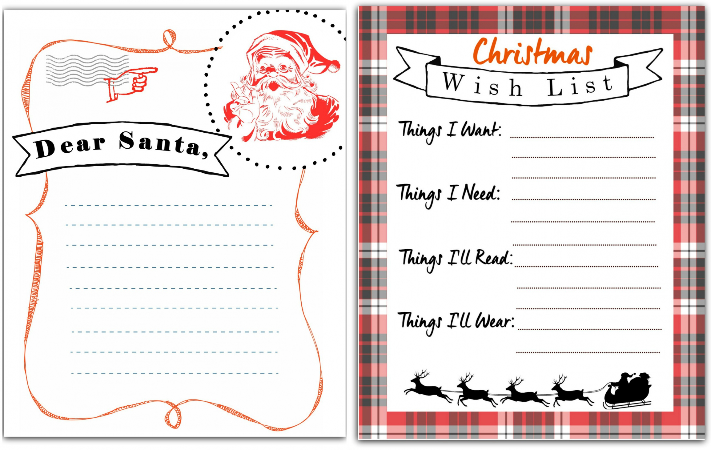 FREE Printable Letter to Santa & Christmas Wish List - FREE Printables - Free Printable Christmas List Template