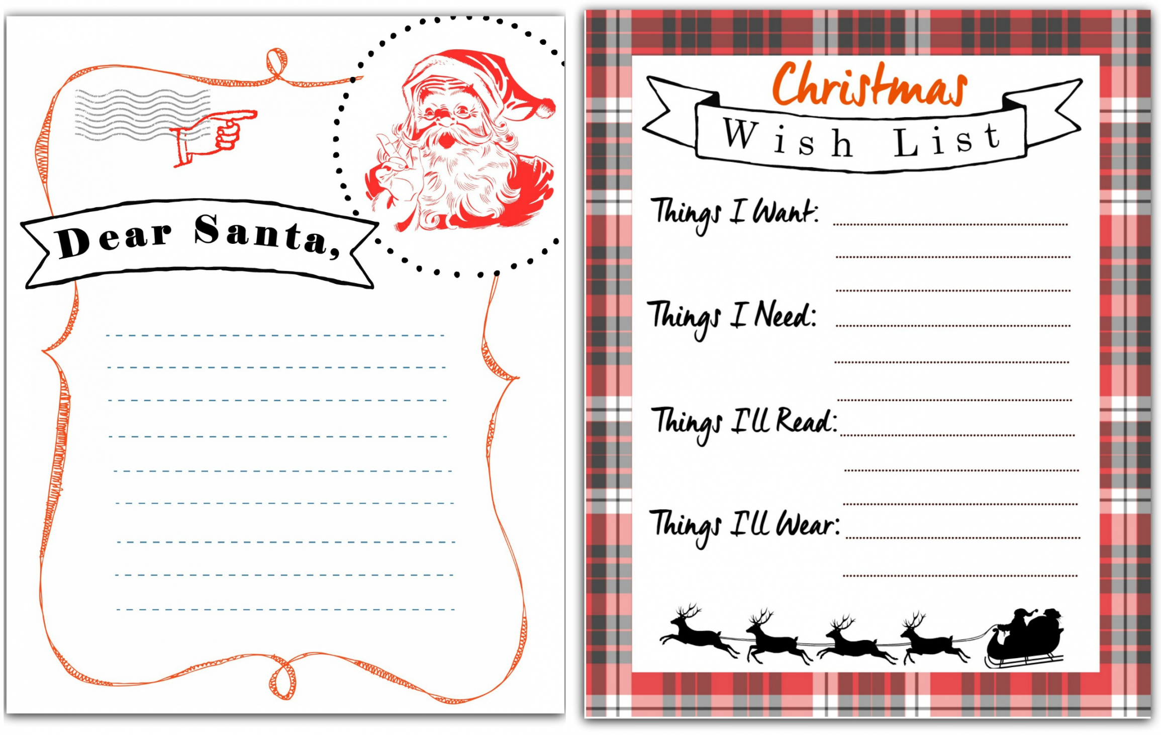 FREE Printable Letter to Santa & Christmas Wish List - FREE Printables - Christmas List Printable Free