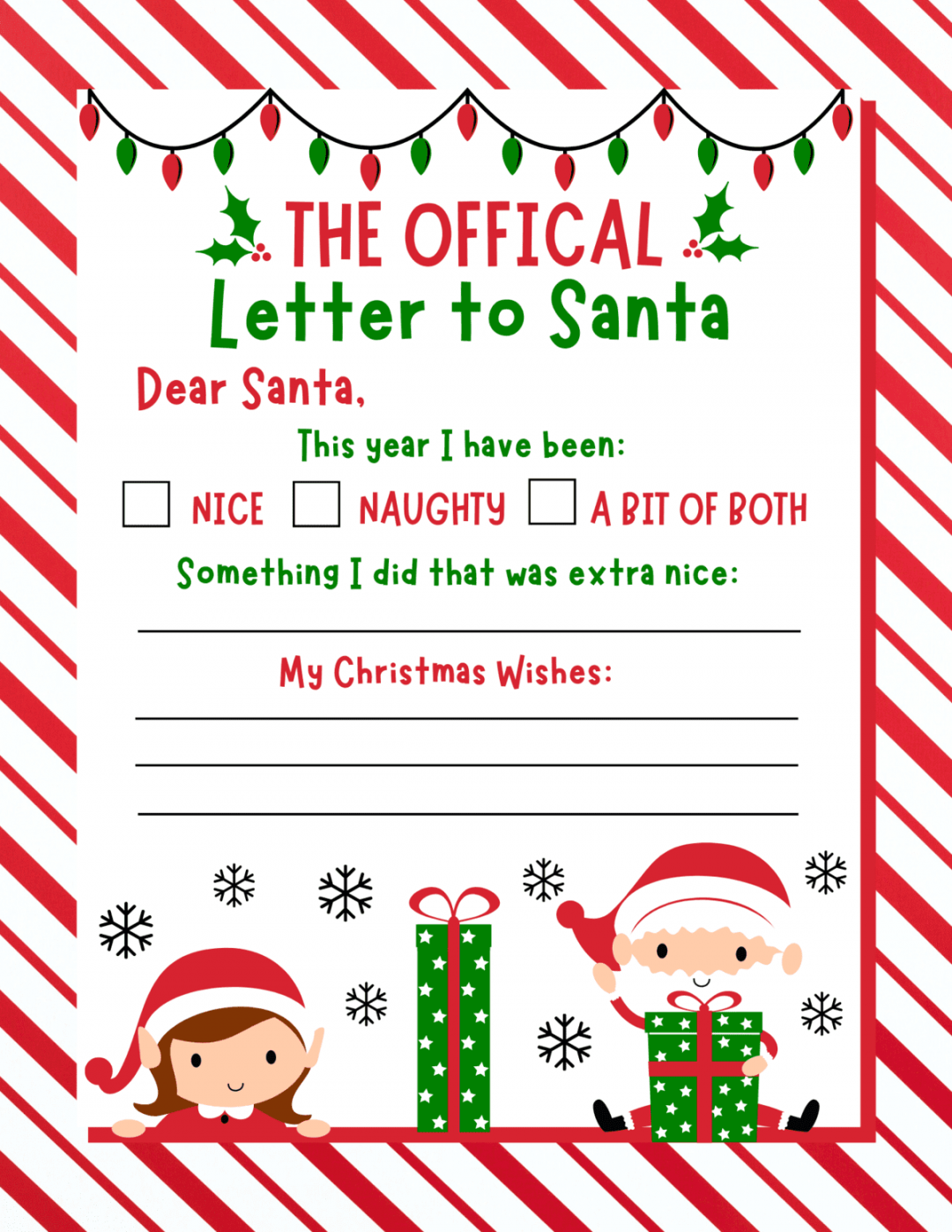 Free Printable Letters to Santa Templates - Prudent Penny Pincher - FREE Printables - Free Printable Letters To Santa