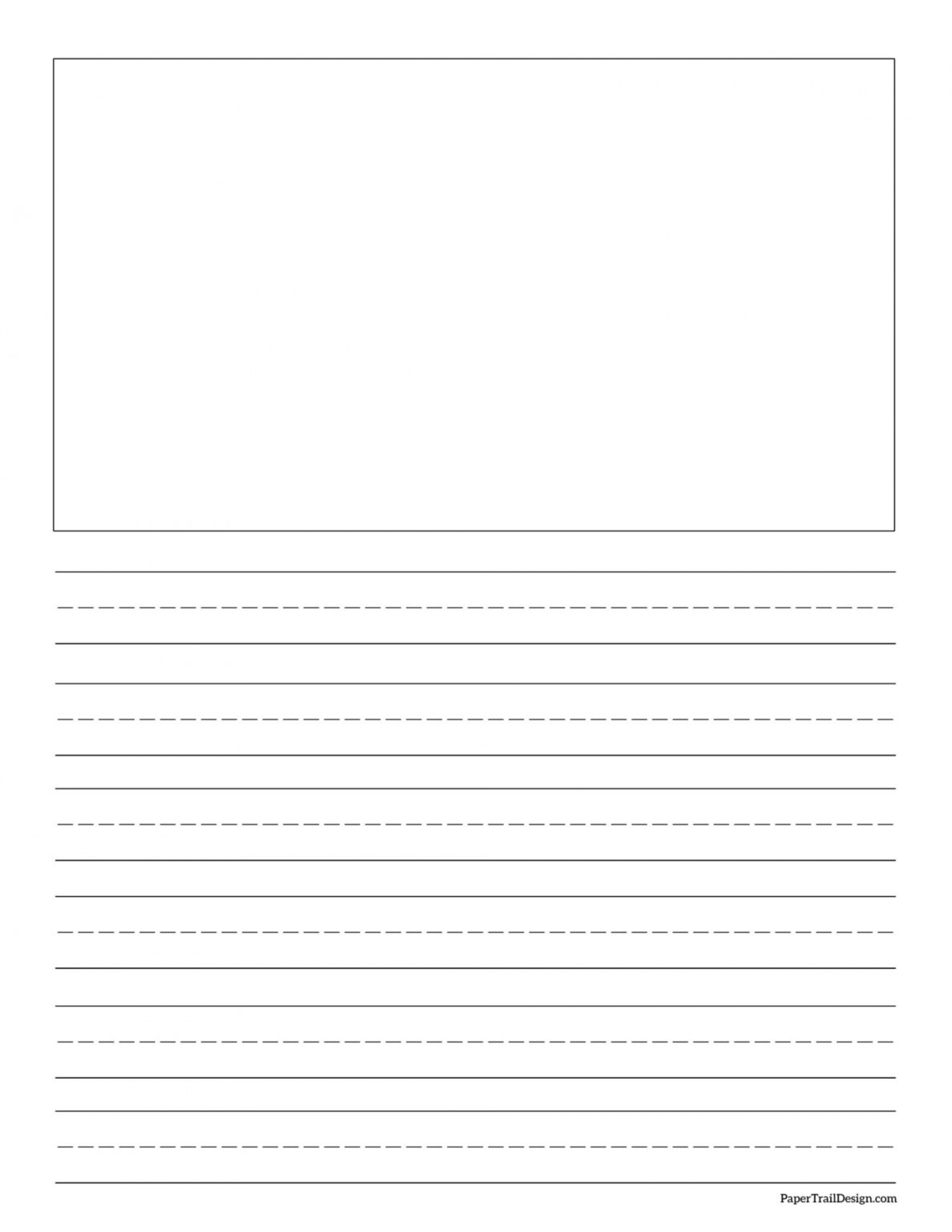 Free Printable Kindergarten Writing Paper With Picture Box FREE 