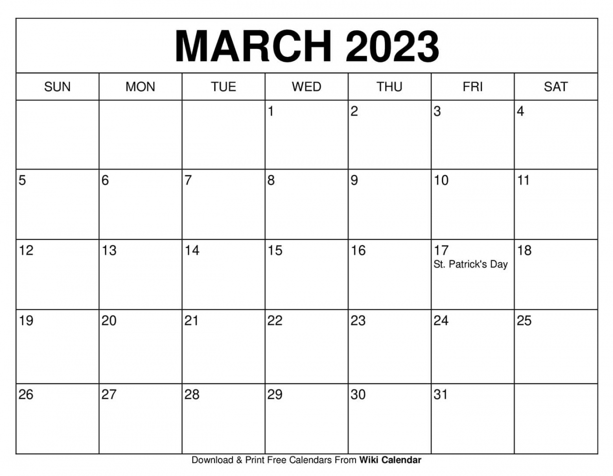 Free Printable March  Calendar Templates With Holidays - FREE Printables - Free Printable March Calendar 2023