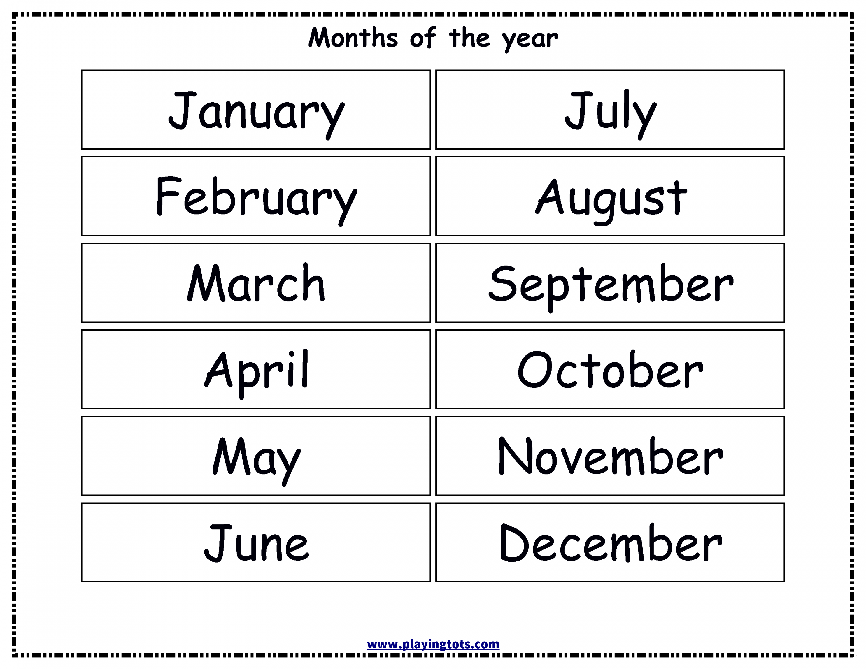 Free printable Months of the year chart  Months in a year  - FREE Printables - Free Printable Months Of The Year