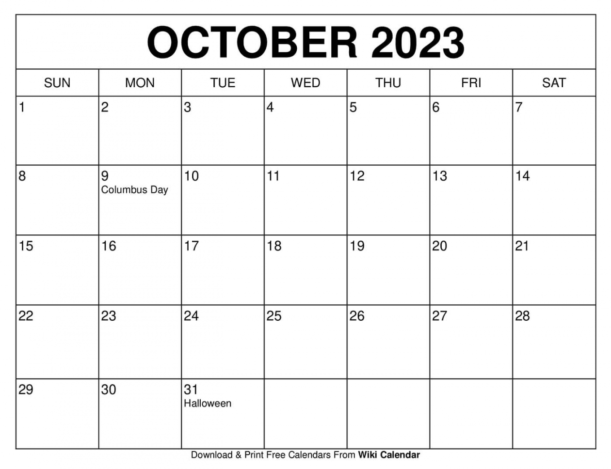 Free Printable October  Calendar Templates With Holidays - FREE Printables - Free Printable October Calendar