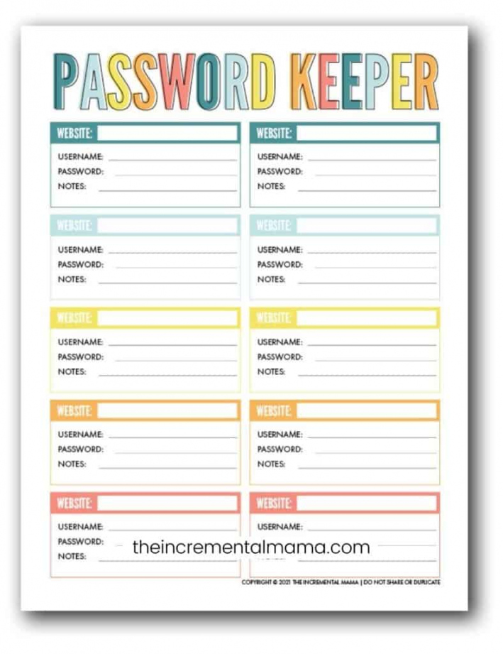 Free Printable Password Keeper Printables to Download Instantly - FREE Printables - Template Free Printable Password Organizer