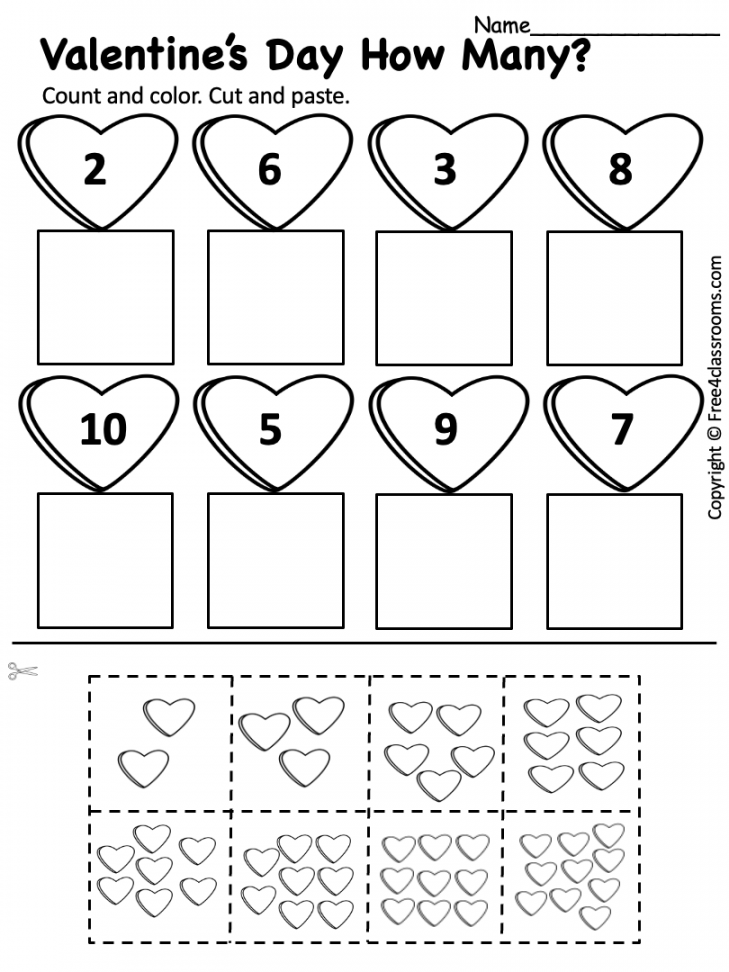Free Printable Preschool Worksheet - Valentine