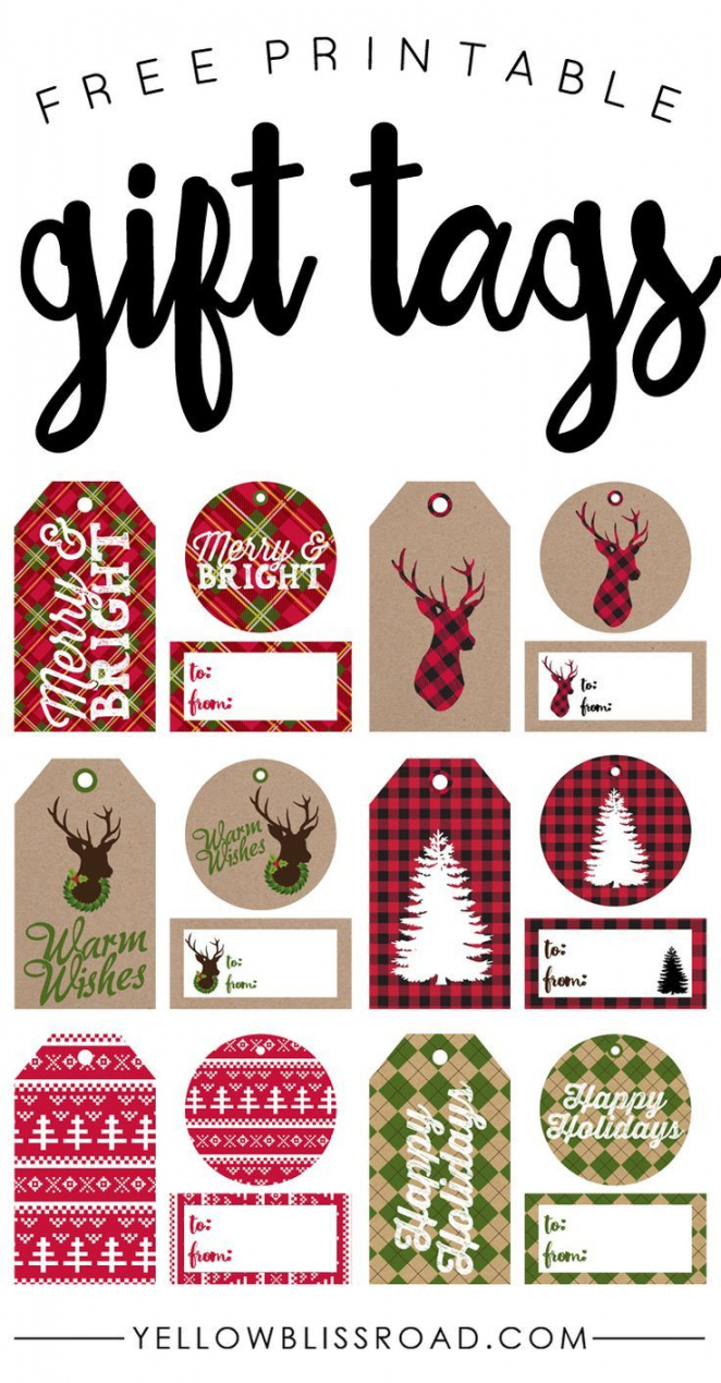 Free Printable Rustic and Plaid Gift Tags  Christmas gift tags  - FREE Printables - Free Printable Christmas Tags
