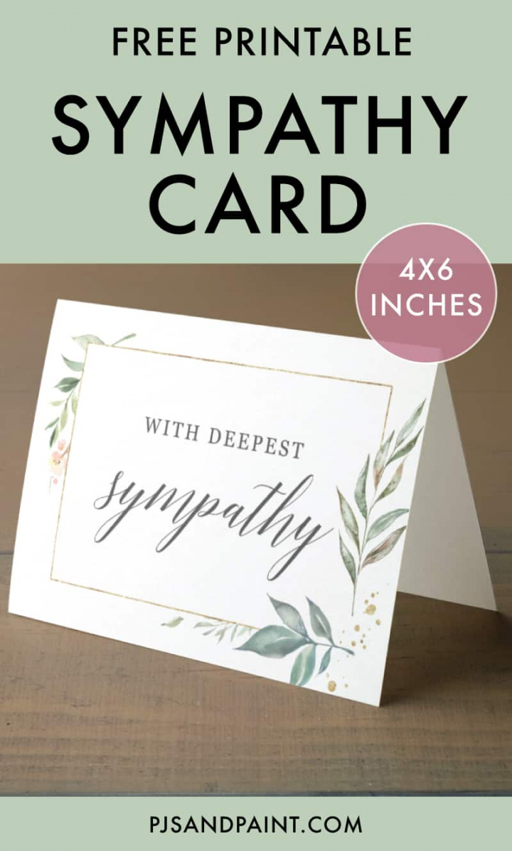 Free Printable Sympathy Card - Instant Download - Pjs and Paint - FREE Printables - Free Printable Sympathy Cards