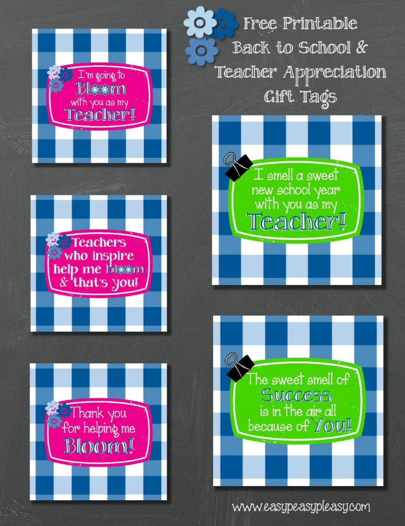 Free Printable Teacher Gift Tags And Gift Idea - Easy Peasy Pleasy - FREE Printables - Free Printable Teacher Appreciation Tags