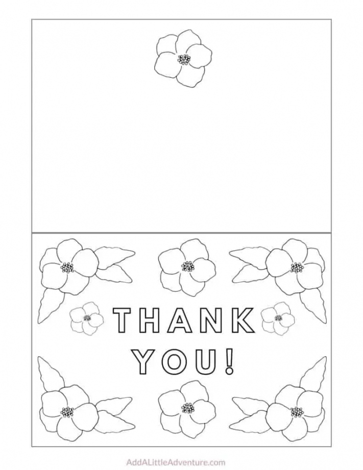 Free Printable Thank You Cards to Color - Add A Little Adventure - FREE Printables - Foldable Free Printable Thank You Cards To Color