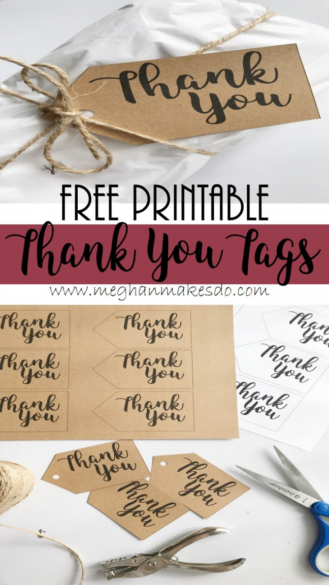 Free Printable Thank You Tags — Meghan Makes Do - FREE Printables - Thank You Tags Free Printable