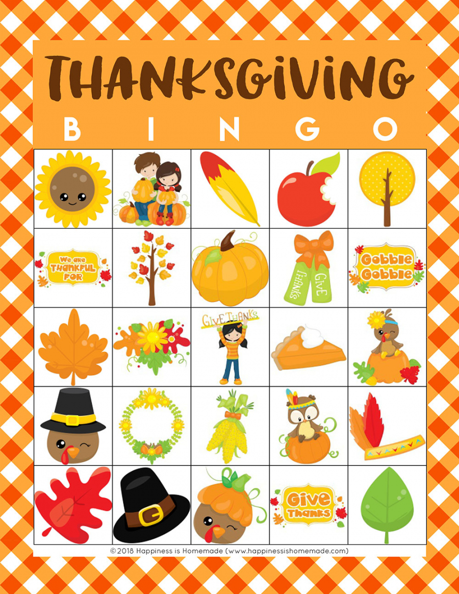 Free Printable Thanksgiving Bingo Cards - Happiness is Homemade - FREE Printables - Free Printable Thanksgiving Bingo