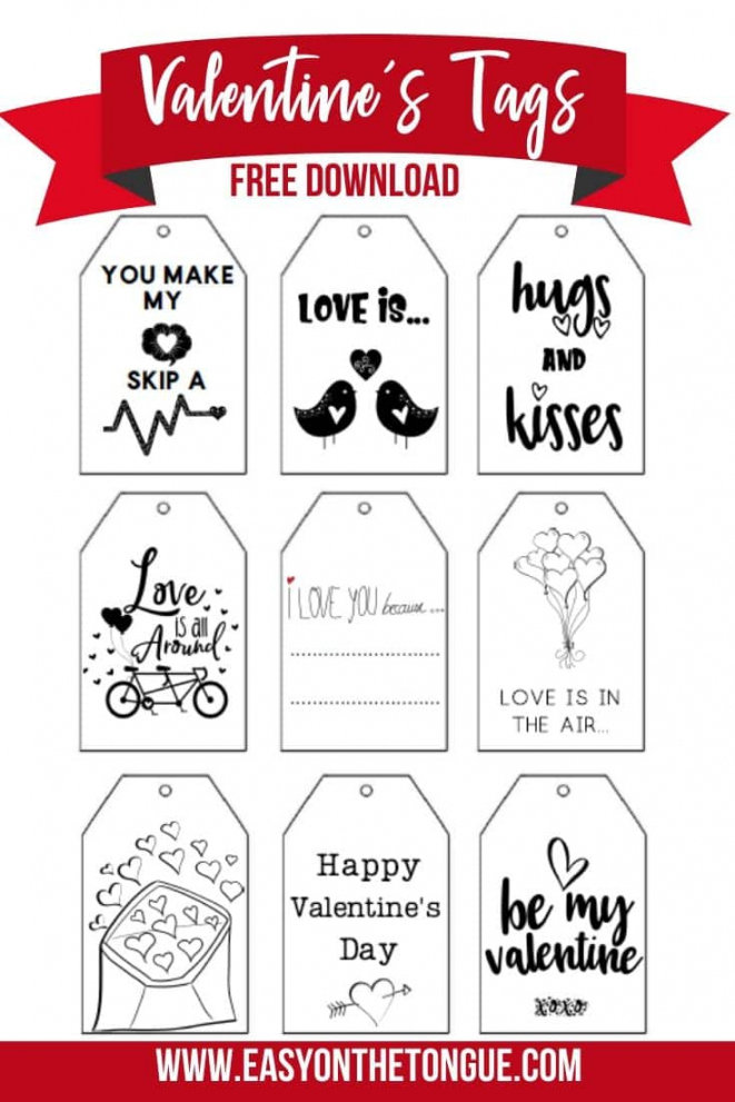 Free Printable Valentines Gift Tags - FREE Printables - Template Free Printable Valentine Tags