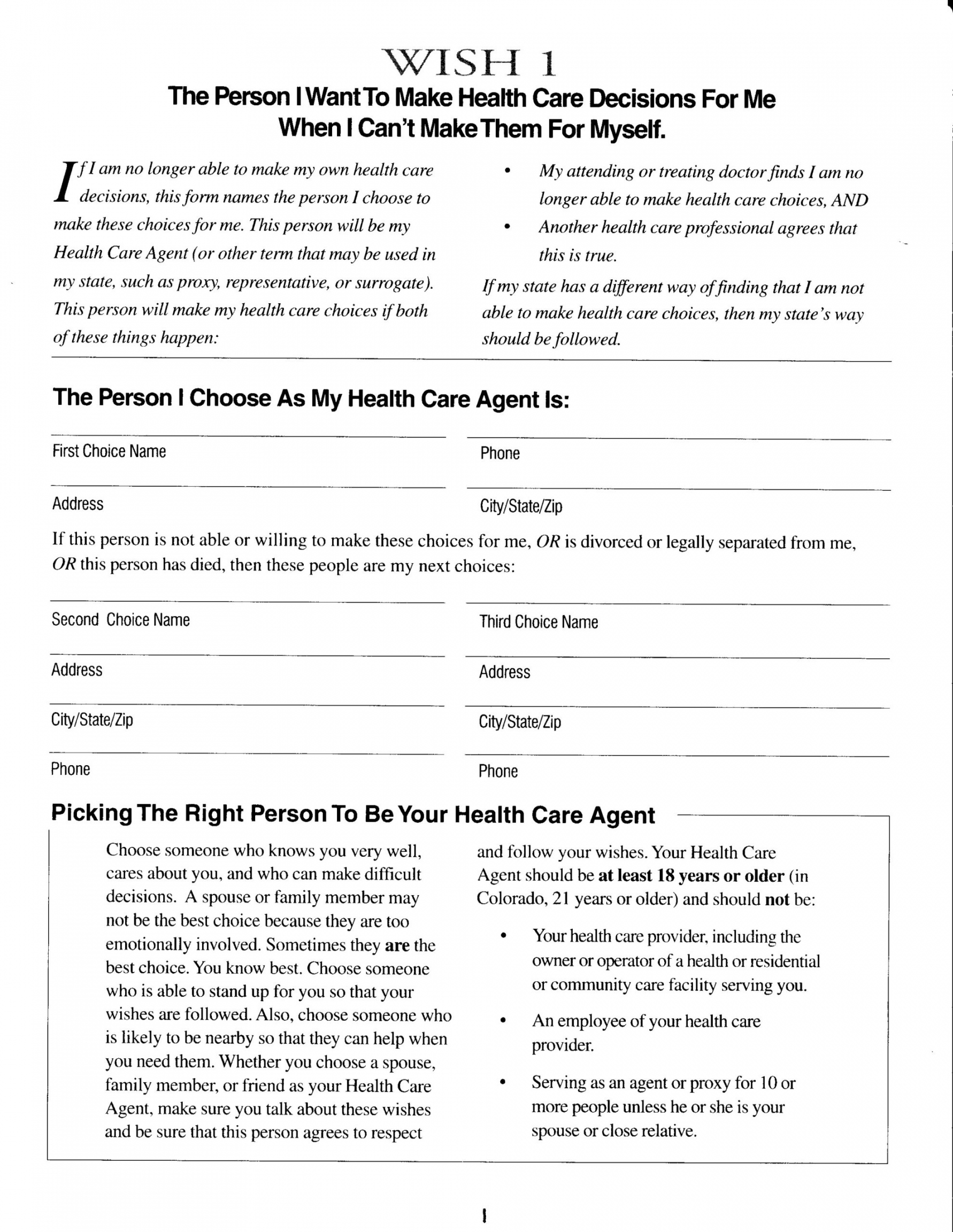 Free Printable  Wishes Form - FREE Printables - 5 Wishes Free Printable