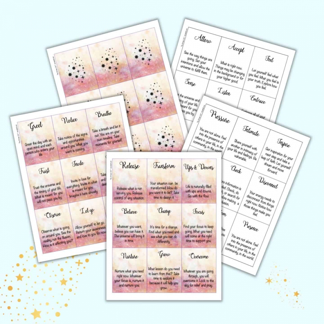 Free Printable Word of the day Oracle Cards - The Artisan Life - FREE Printables - Free Printable Oracle Cards