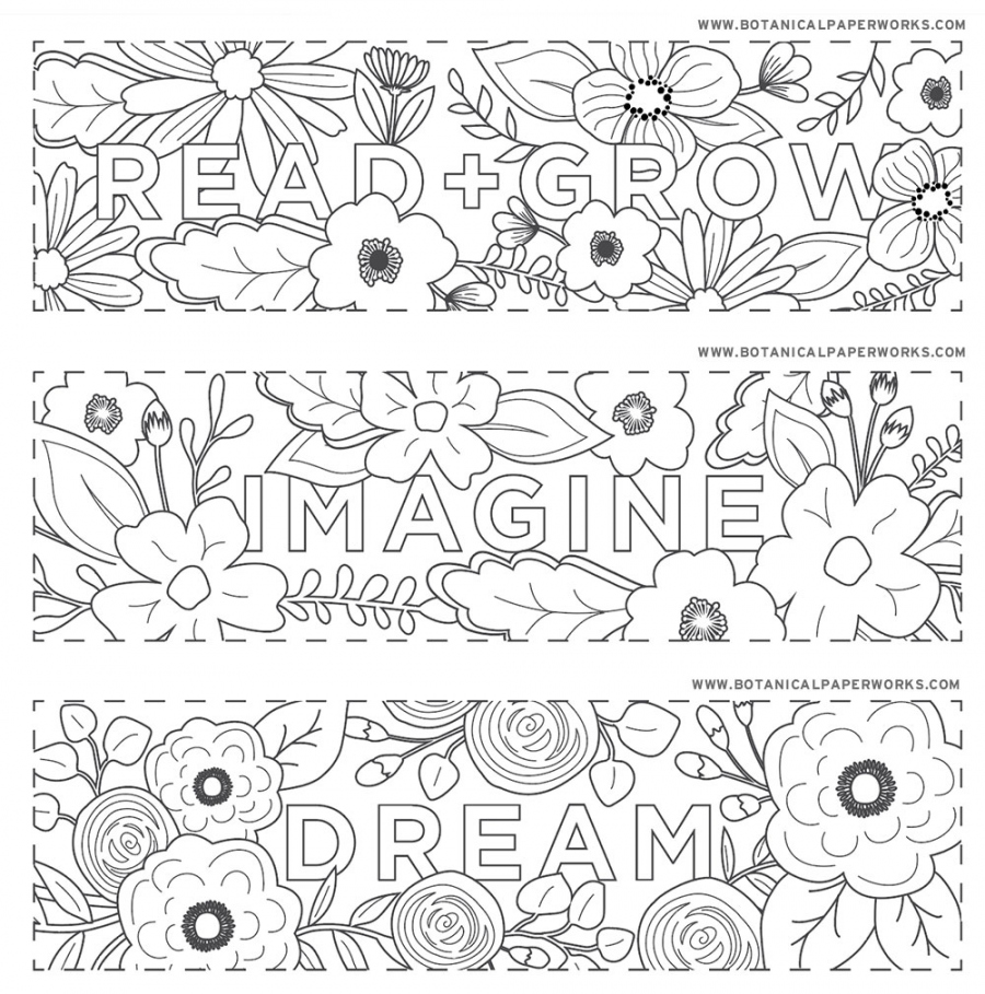 free printables} Read + Grow Coloring Bookmarks for Back-to-School  - FREE Printables - Free Printable Bookmarks To Color