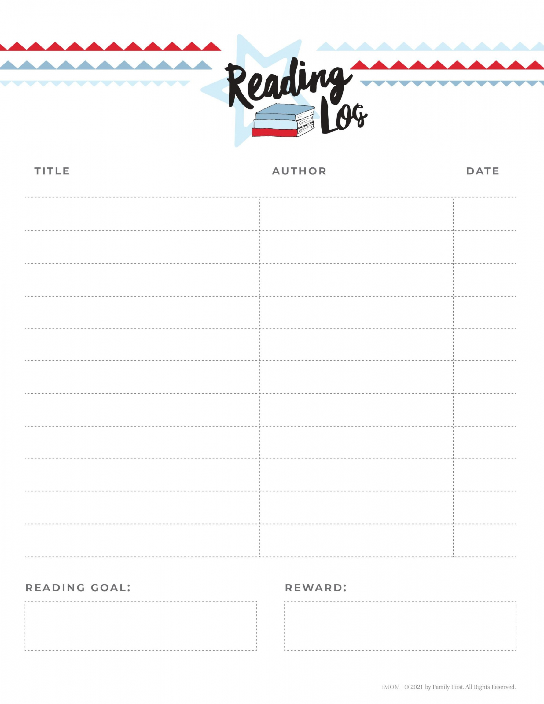 Free Reading Log Printable for Kids - iMOM - FREE Printables - Reading Log Printable Free