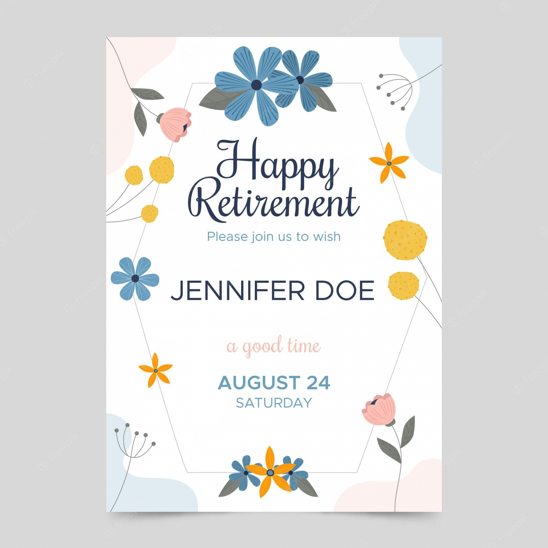 Free Vector  Retirement greeting card template - FREE Printables - Free Printable Retirement Cards