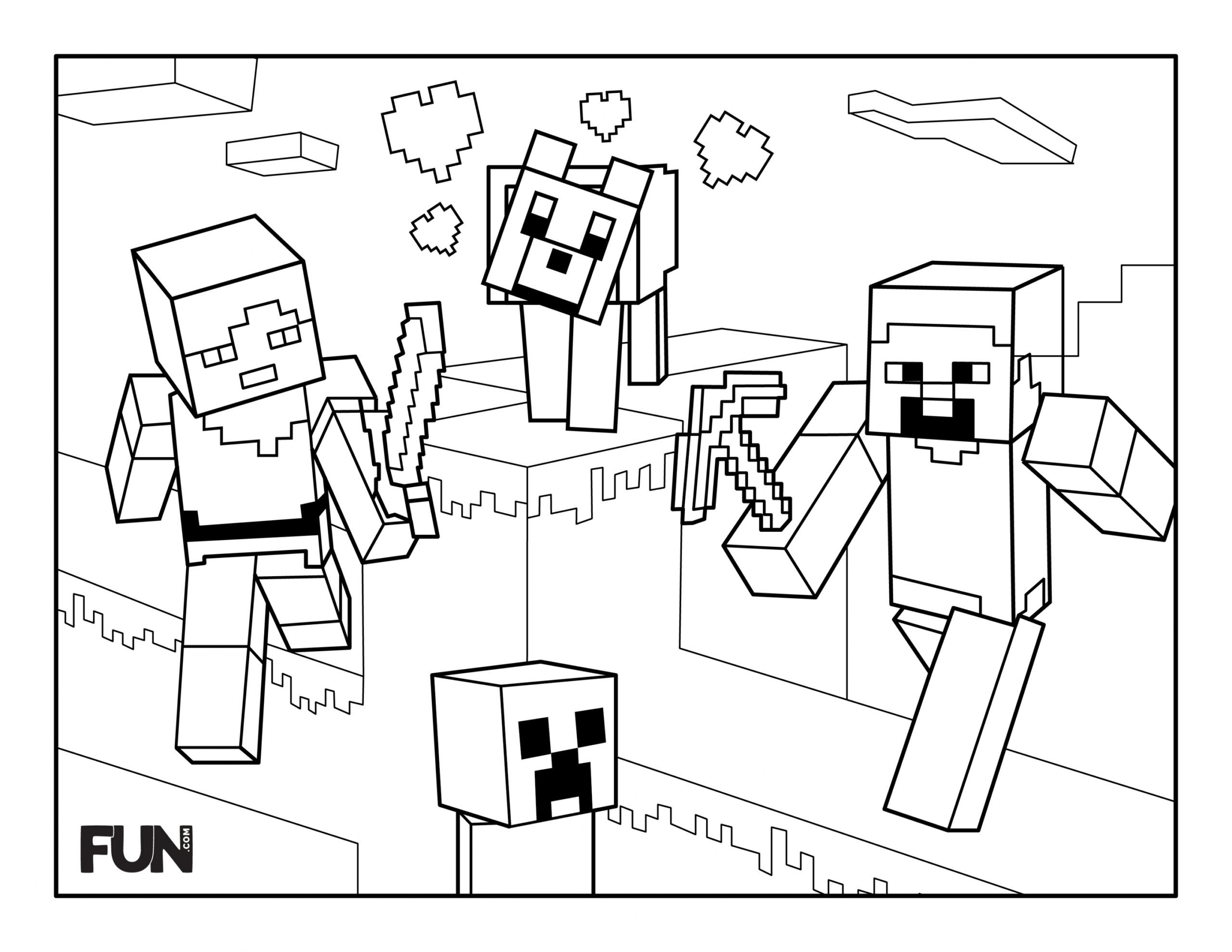 Free Video Game Coloring Pages for a Pixel-Perfect Day [Printables  - FREE Printables - Minecraft Free Printable Coloring Pages