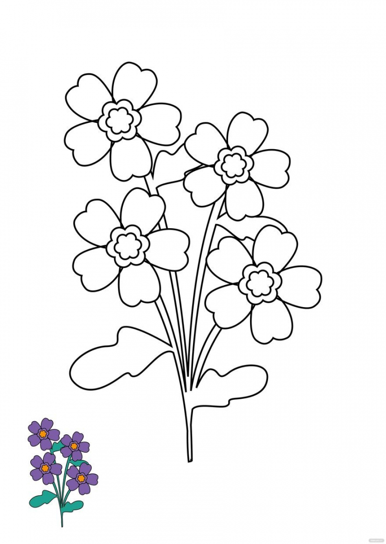 Free Watercolor Floral Coloring Page - JPG  Template - Free Printable Watercolor Templates