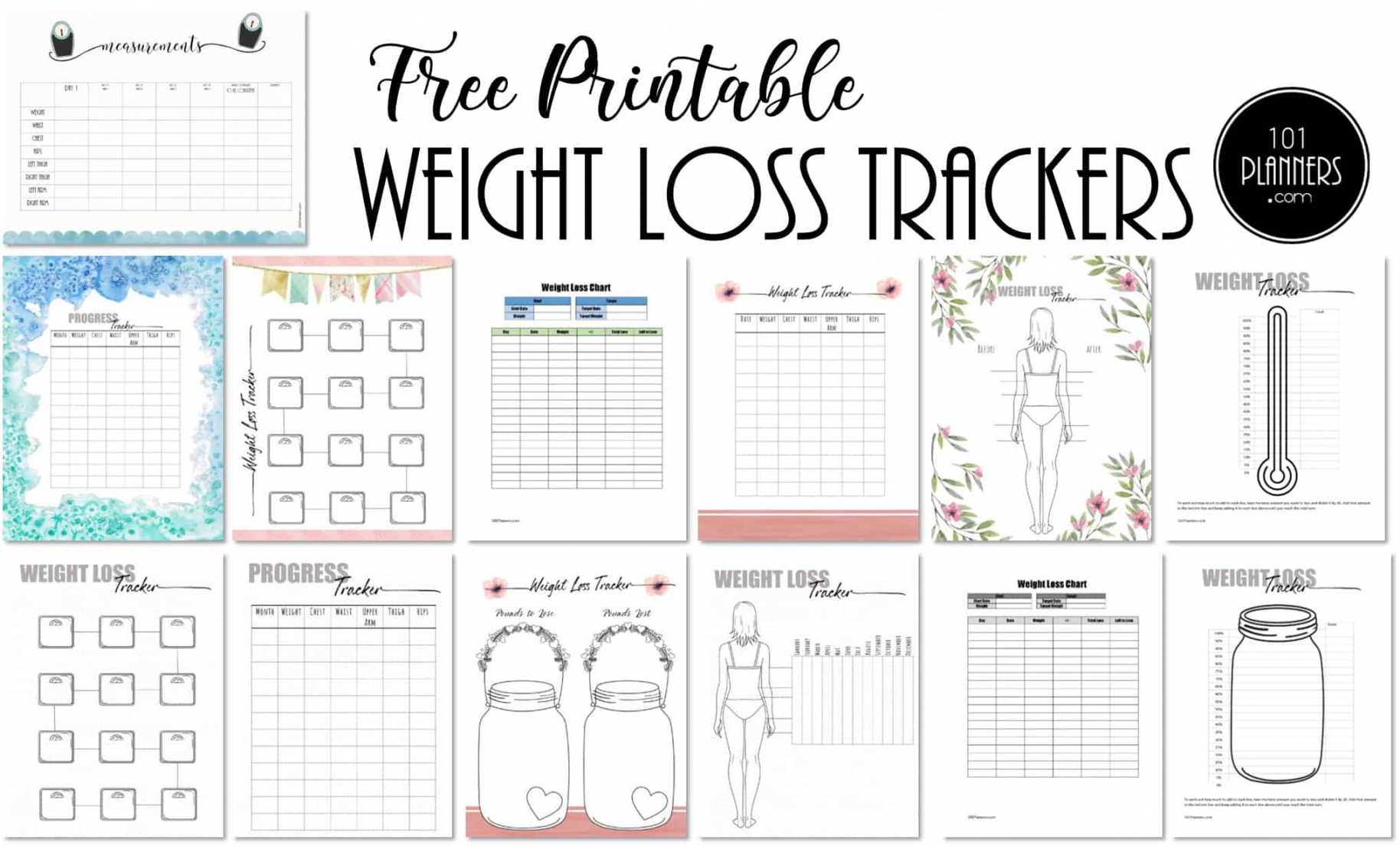 FREE Weight Loss Tracker Printable  Customize before you Print - FREE Printables - Free Weight Loss Tracker Printable