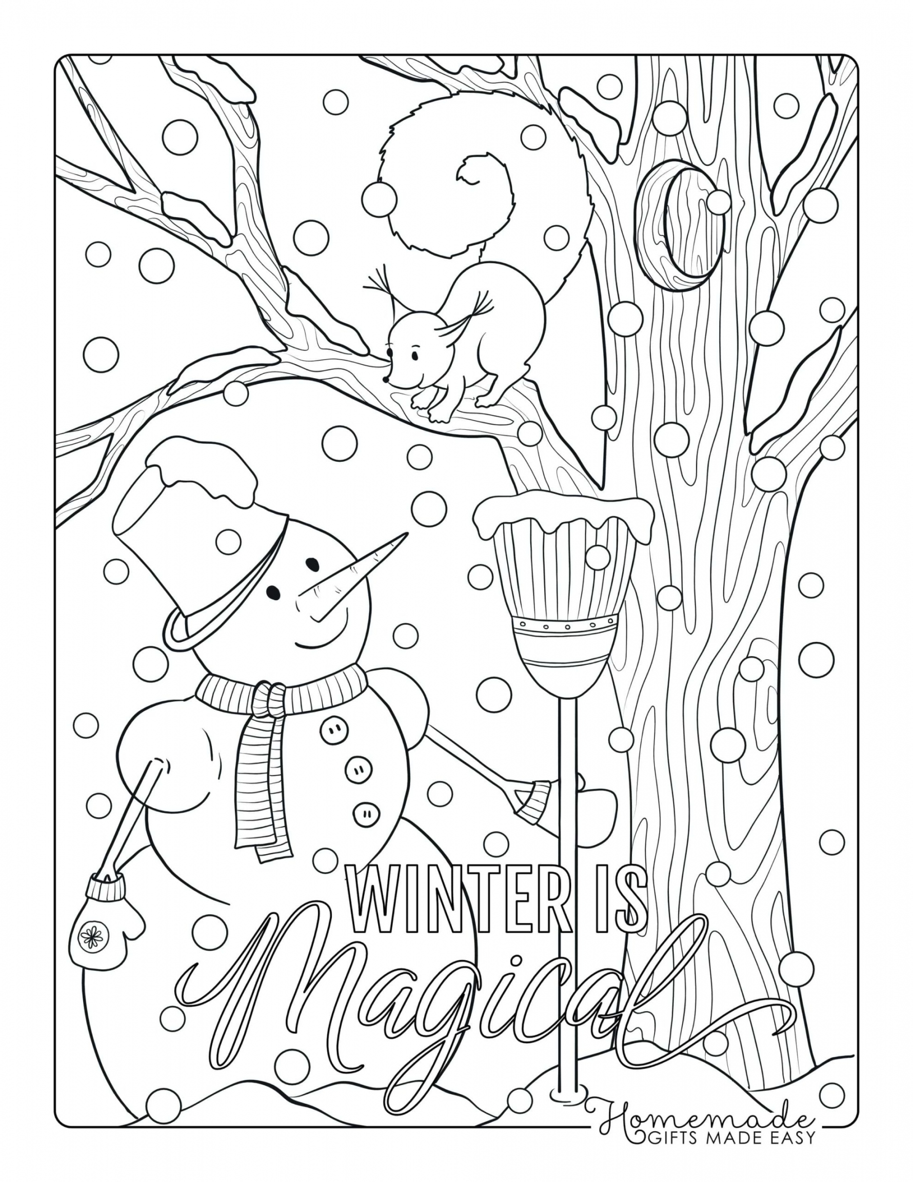 Free Winter Coloring Pages for Adults - Happier Human - FREE Printables - Free Printable Winter Coloring Pages