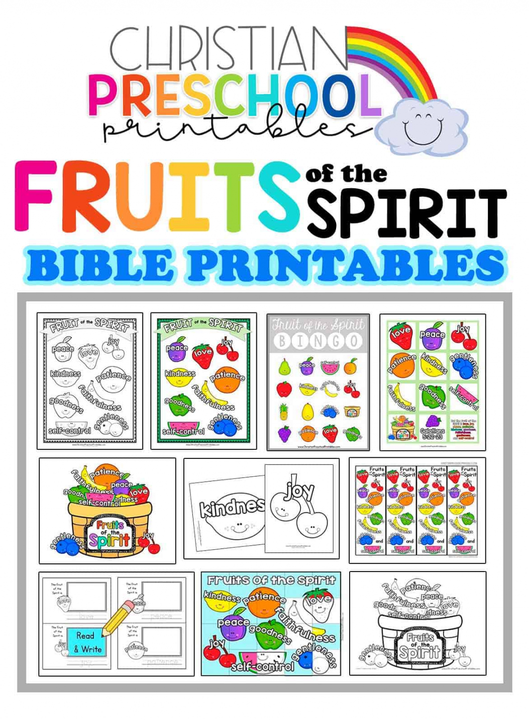 Fruit of the Spirit Printables - Christian Preschool Printables - FREE Printables - Free Printable Fruits Of The Spirit