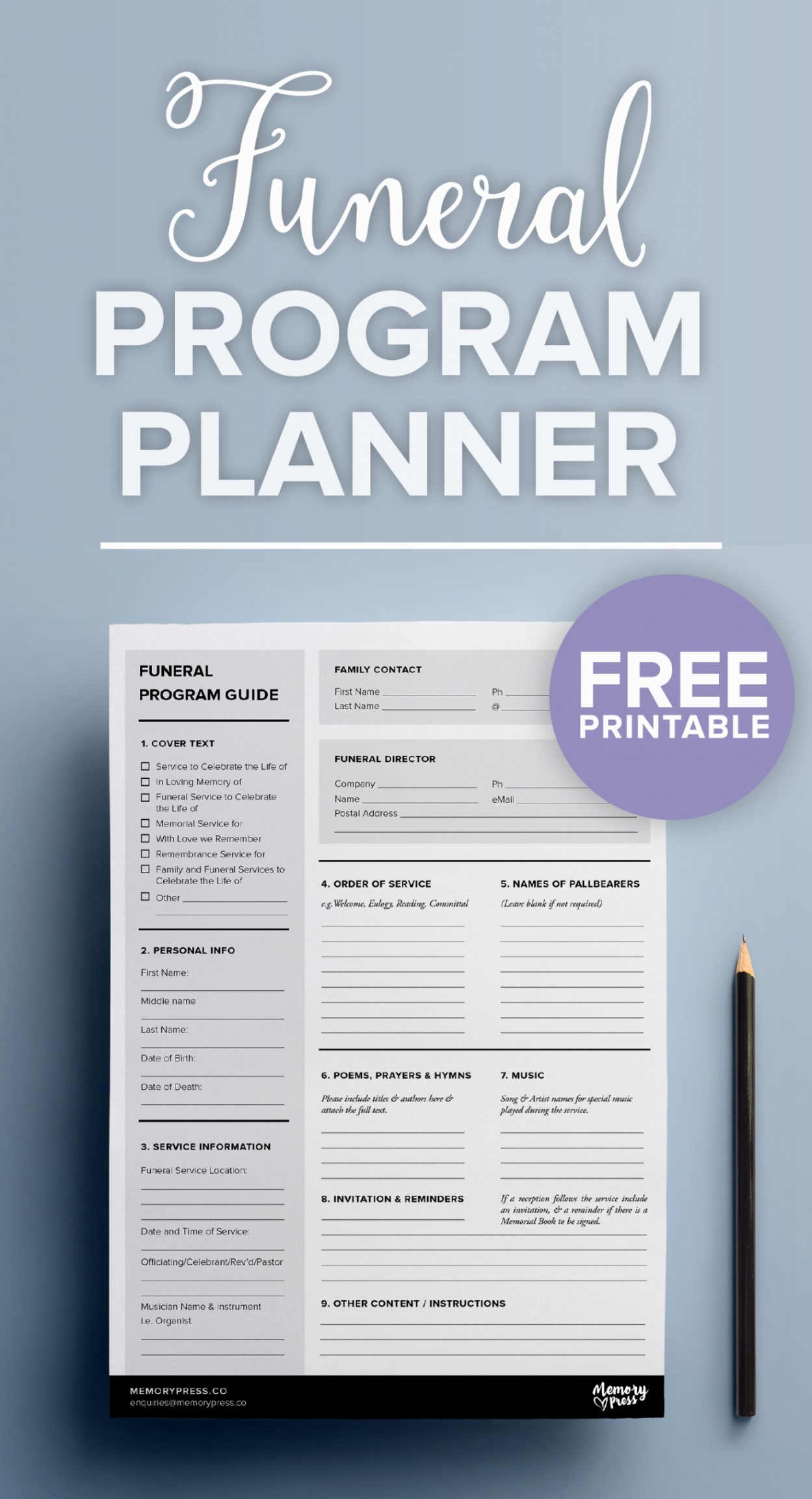 Funeral Planning Checklist Template New Free Printable Funeral  - FREE Printables - Free Printable Funeral Planning Checklist
