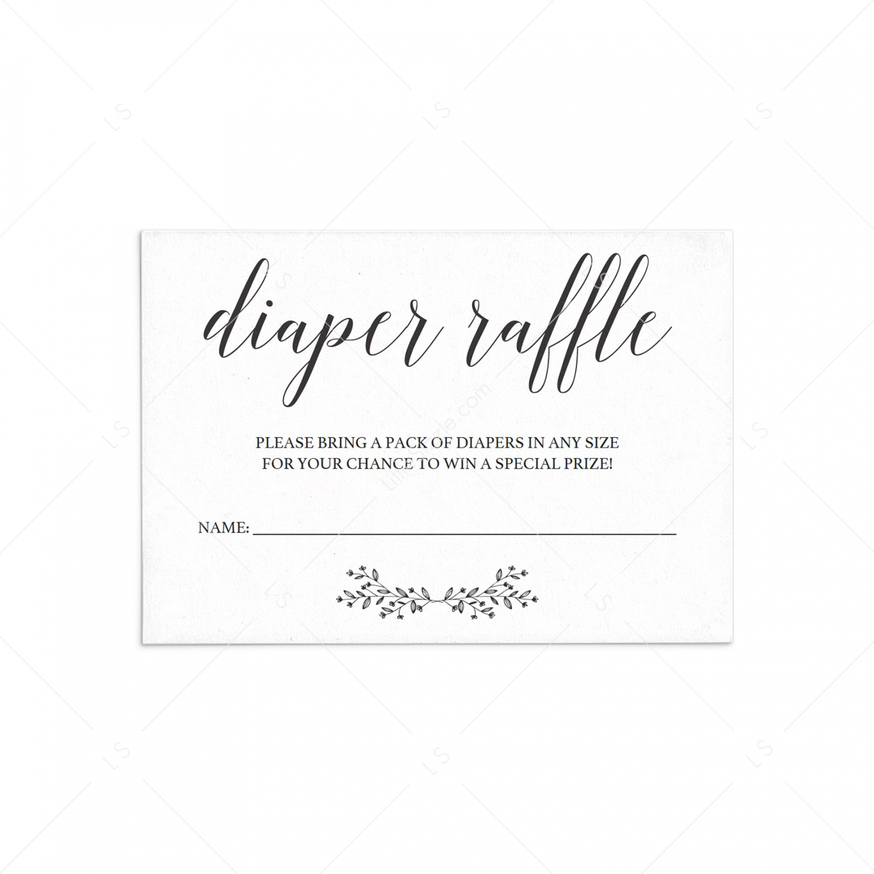 Gender Neutral Diaper Raffle Card Template  Instant download - FREE Printables - Diaper Raffle Tickets Free Printable