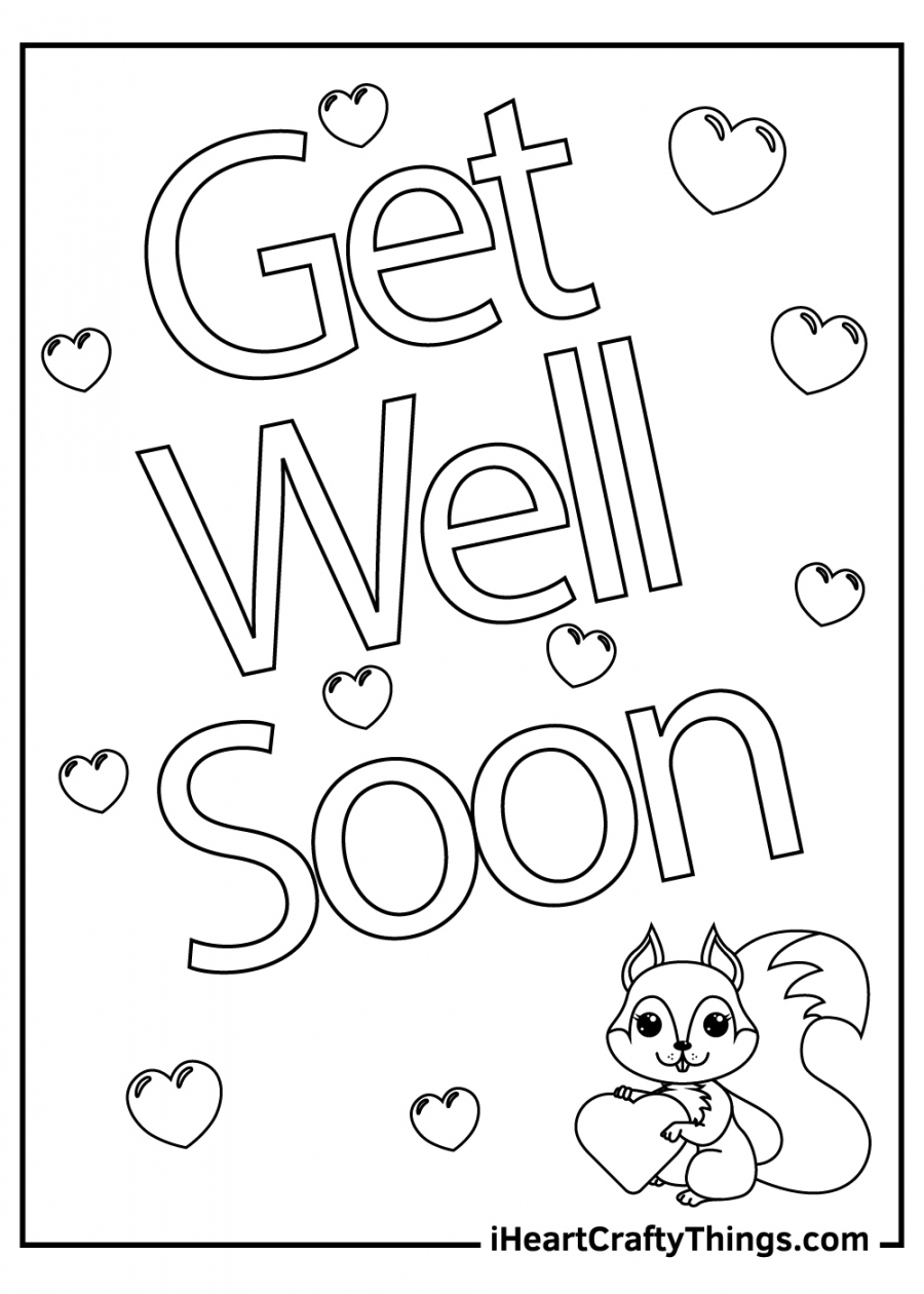Get Well Soon Coloring Pages (Updated ) - FREE Printables - Free Printable Get Well Card