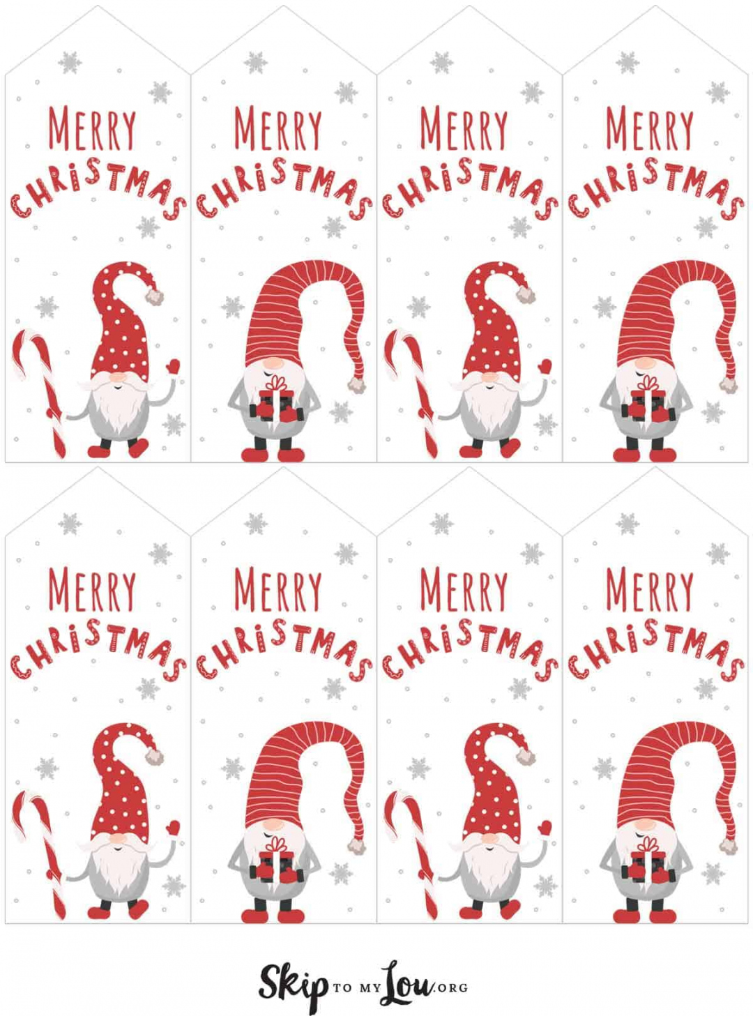 Gnome Gift Tags  Skip To My Lou - FREE Printables - Free Christmas Tags Printable