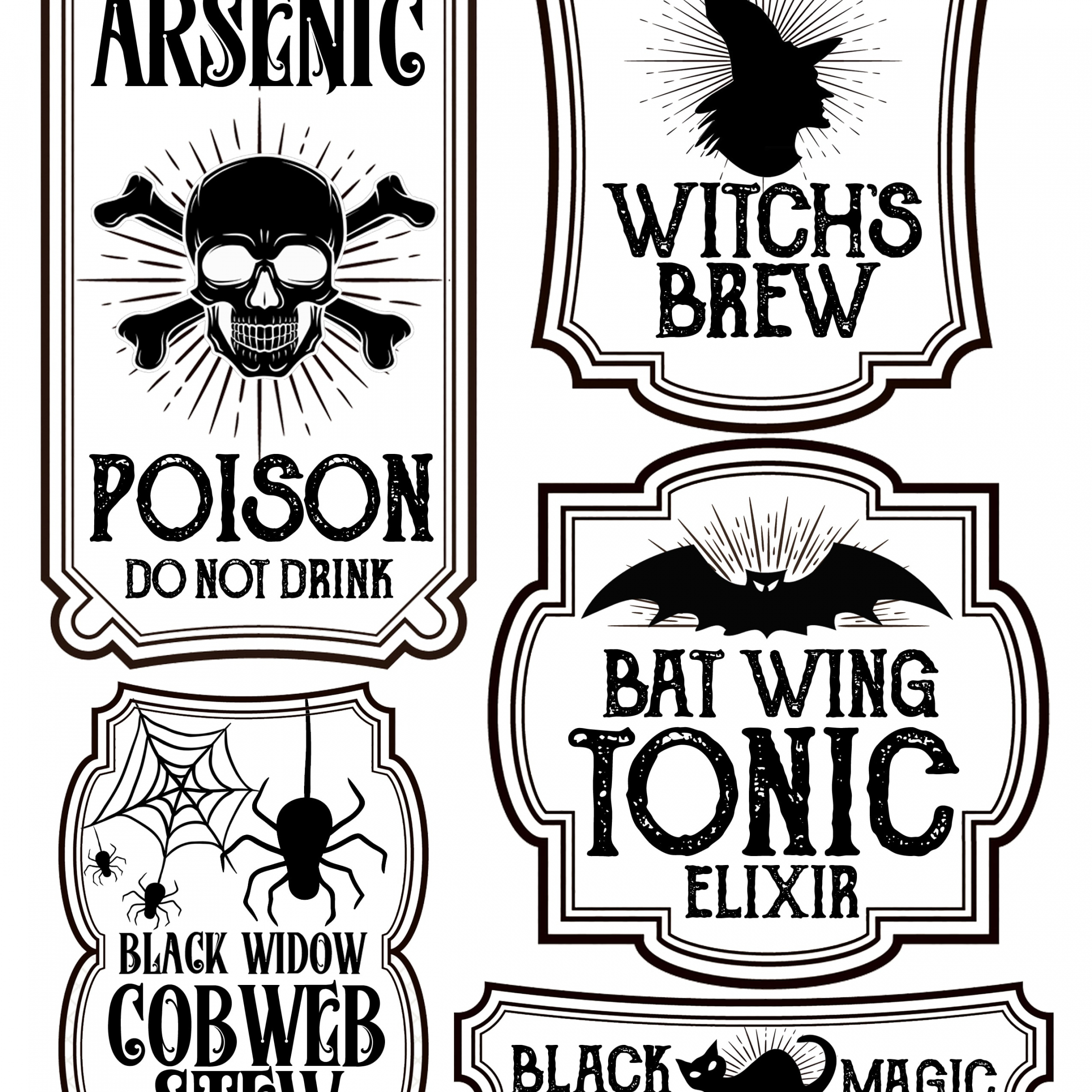 Halloween Bottle Labels - Free Printables - Potions Labels - FREE Printables - Free Printable Halloween Labels