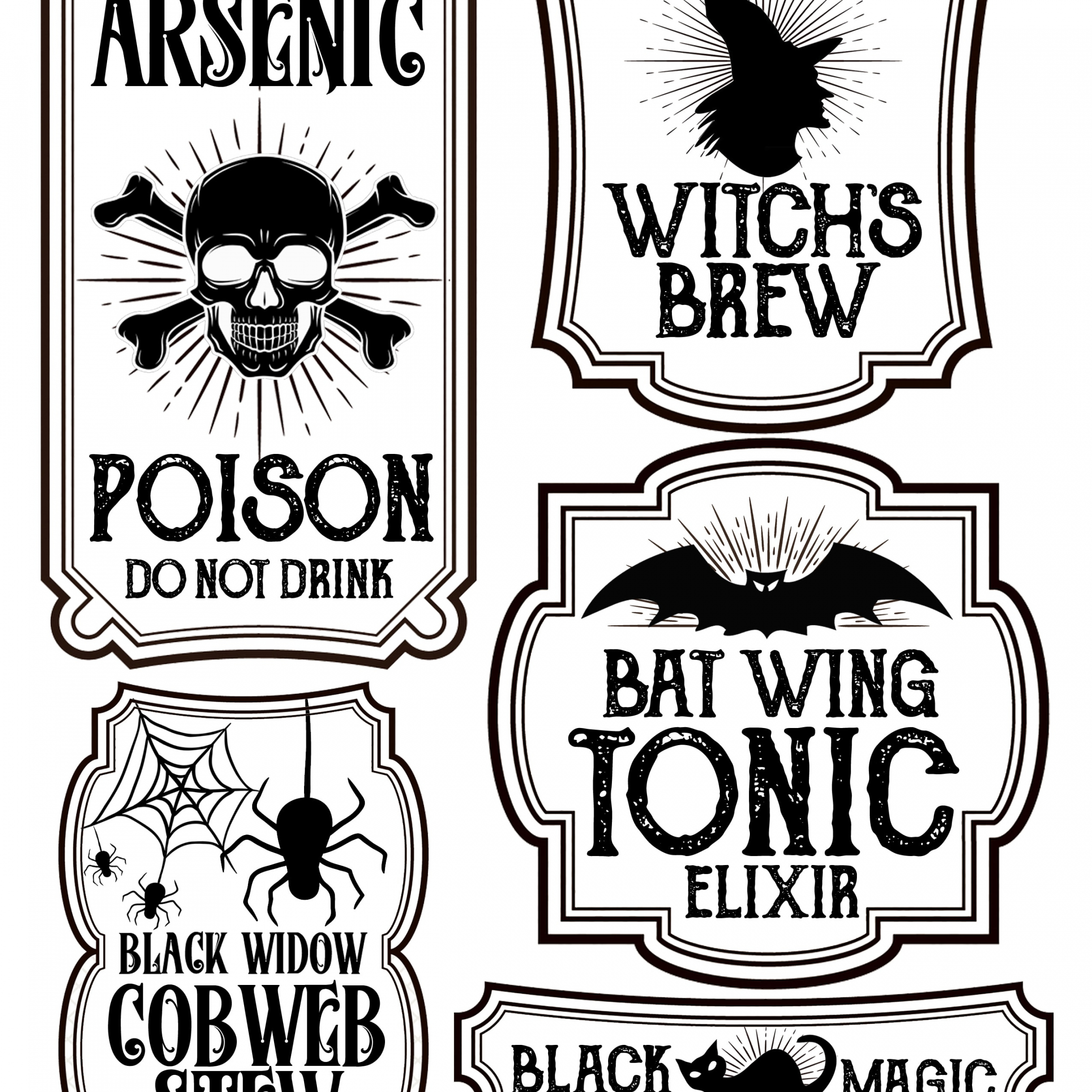 Halloween Bottle Labels - Free Printables - Potions Labels - FREE Printables - Pdf Free Printable Halloween Labels