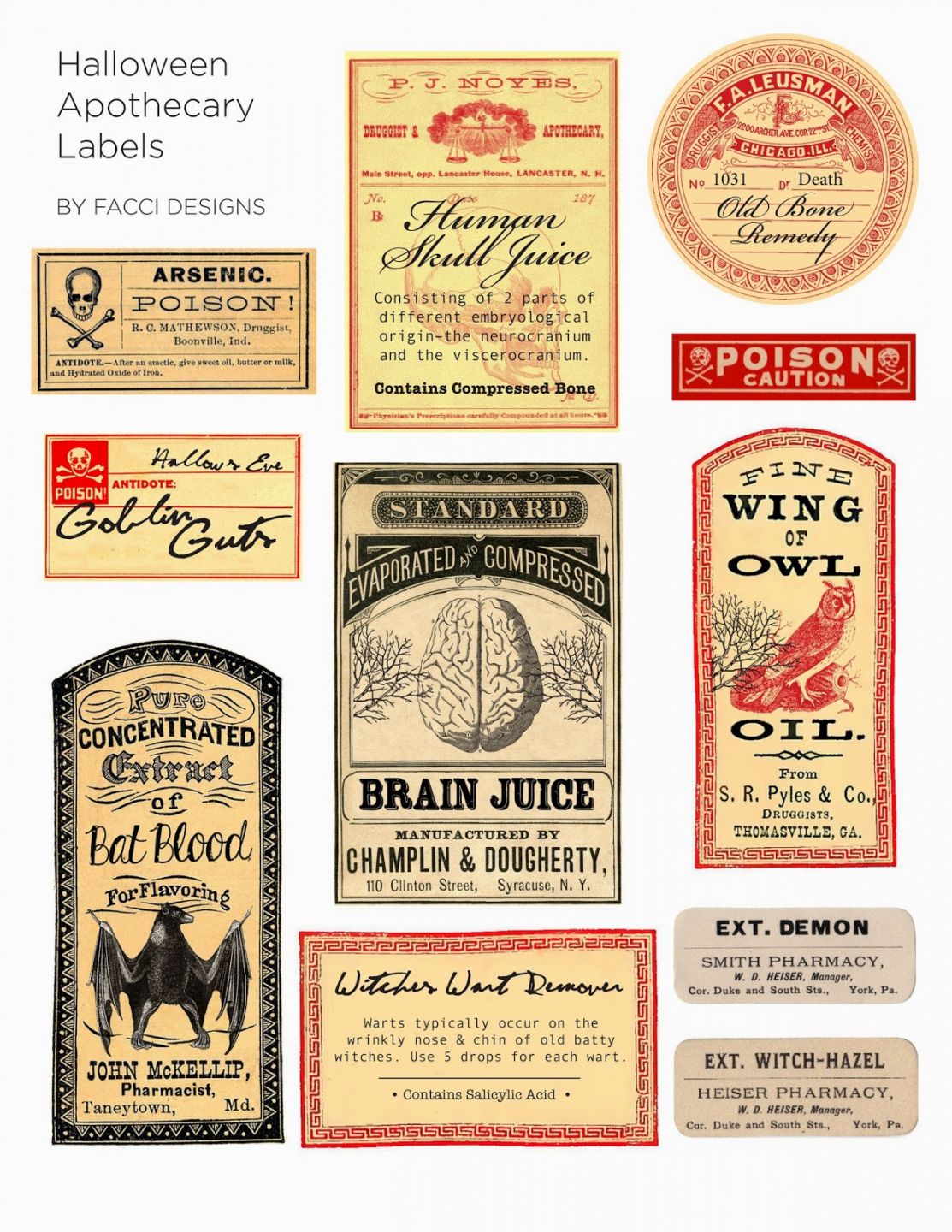 Halloween Love: Spooky Apothecary Labels Free Printable  Brooklyn  - FREE Printables - Free Printable Halloween Apothecary Labels