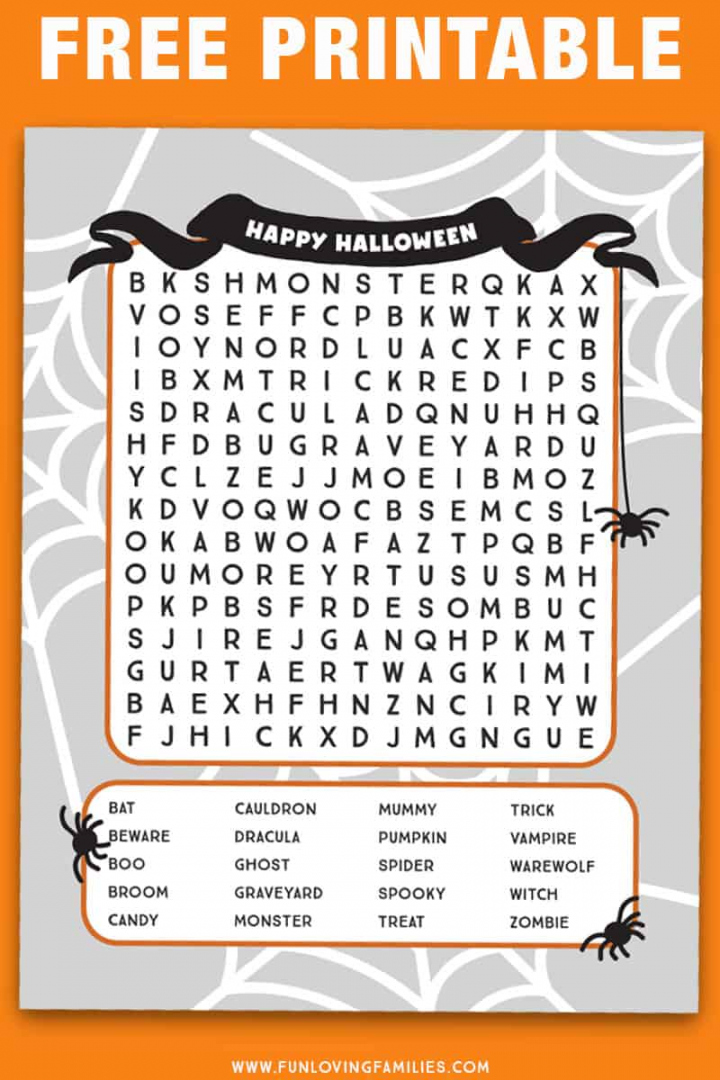 Halloween Word Search Printables - Fun Loving Families - FREE Printables - Free Printable Halloween Word Search