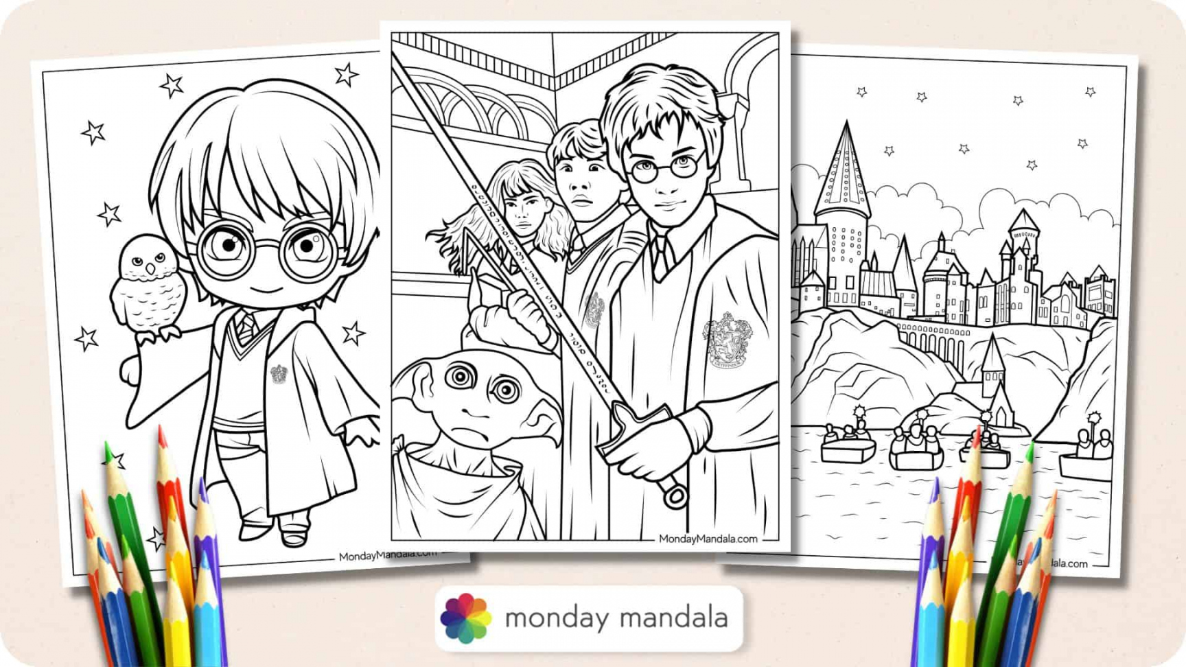 Harry Potter Coloring Pages (Free PDF Printables) - FREE Printables - Harry Potter Coloring Pages Free Printable